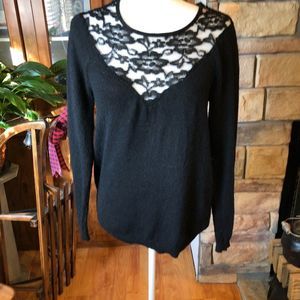 Forever 21 Black and lace sweater size medium